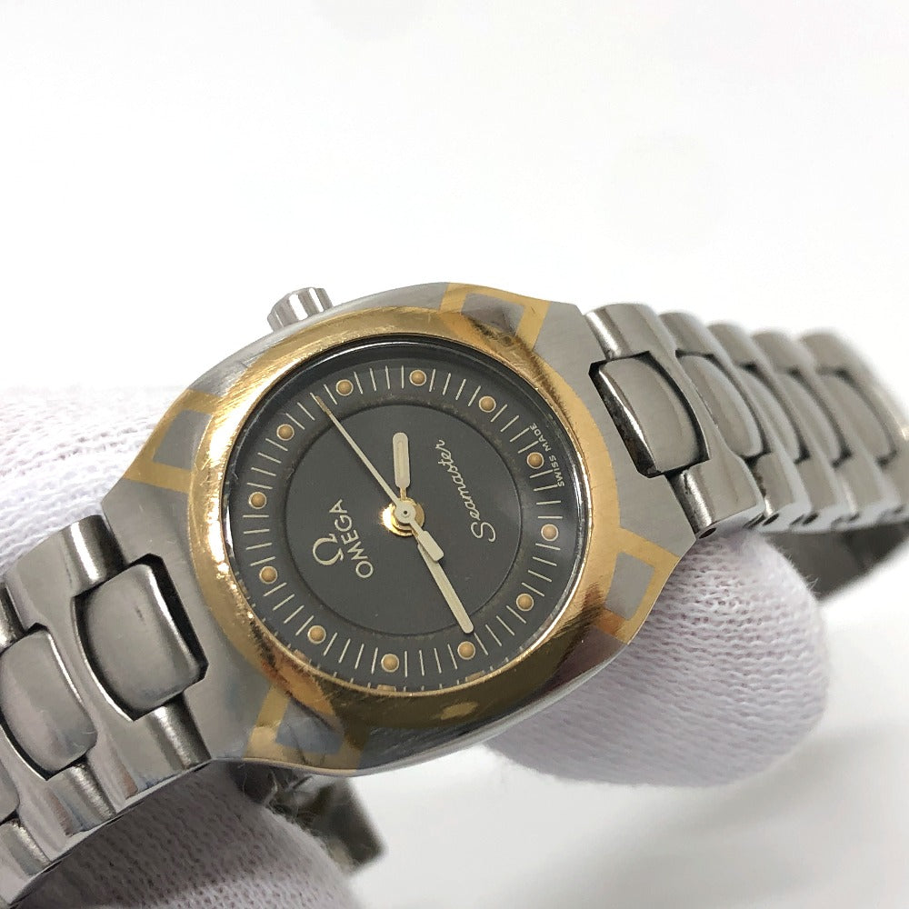 OMEGA Watches Quartz Stainless Steel Silver Seamaster Polaris black dial