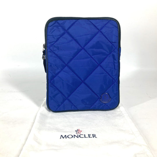 MONCLER Pouch Nylon blue logo tablet case unisex(Unisex) Used Authentic