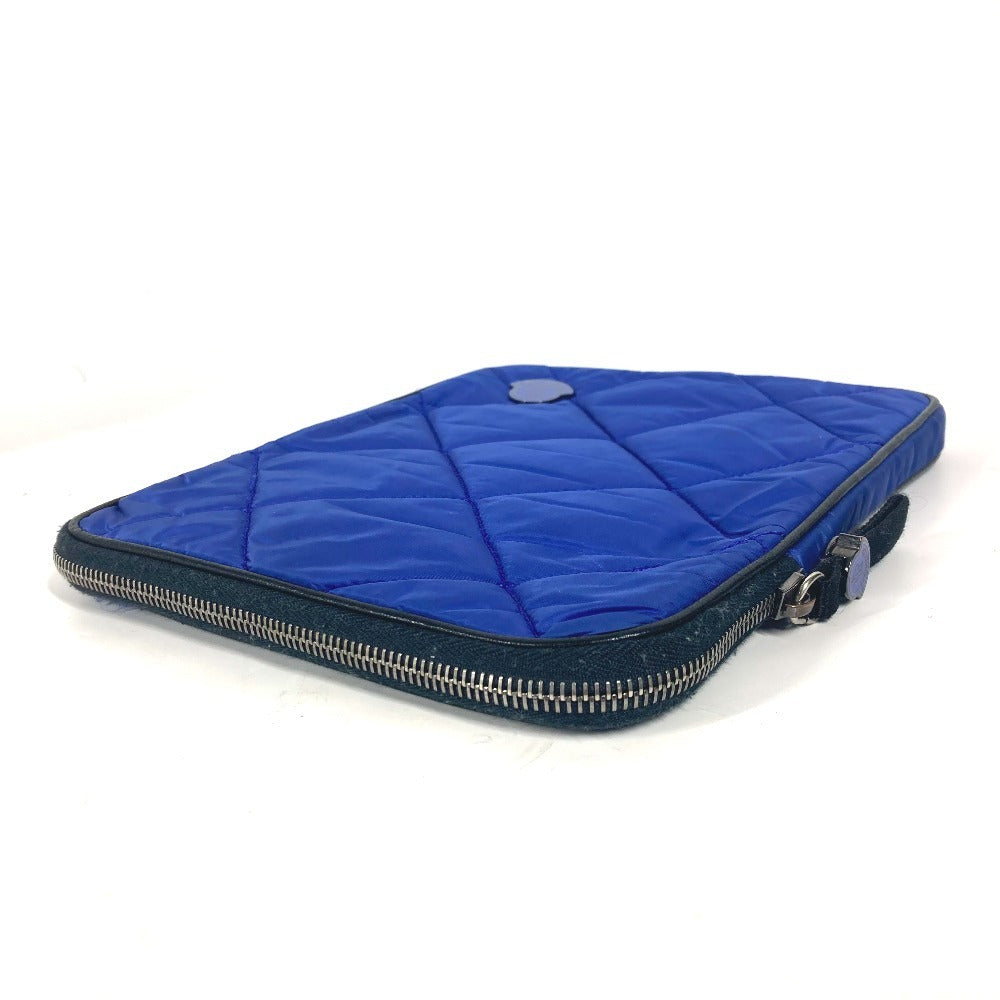 MONCLER Pouch Nylon blue logo tablet case unisex(Unisex) Used Authentic