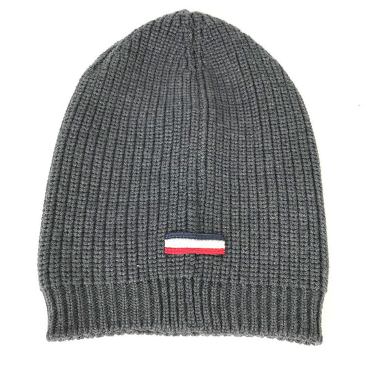 MONCLER Knit hat wool gray GAMME BLEU logo mens Used Authentic