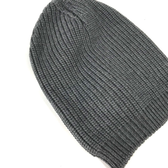 MONCLER Knit hat wool gray GAMME BLEU logo mens Used Authentic