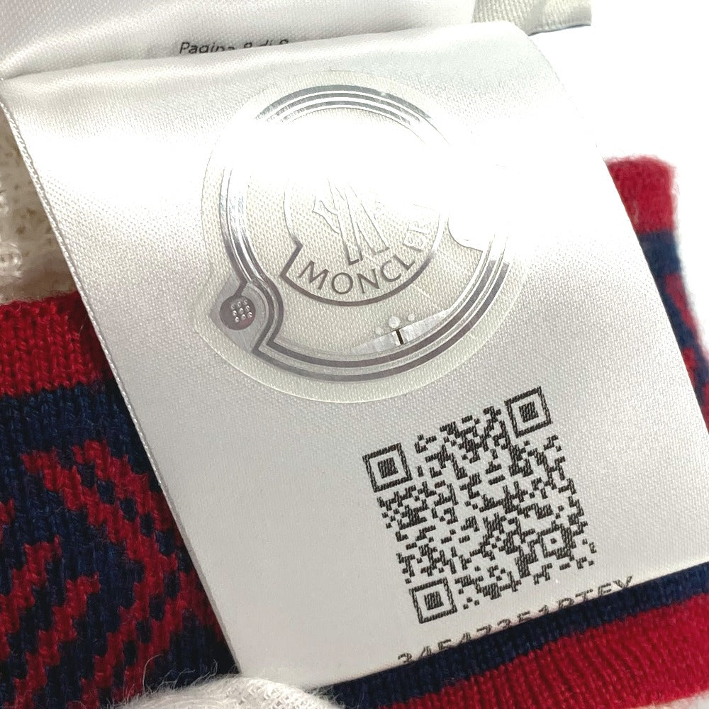 MONCLER Knit hat wool white logo Kids XS Used Authentic