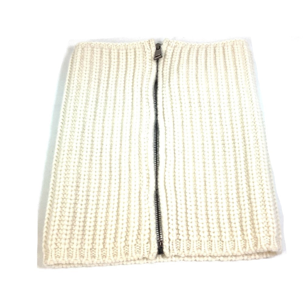 MONCLER Scarf Wool, Cashmere white Scarf Zip-up COLLO Women Used Authentic