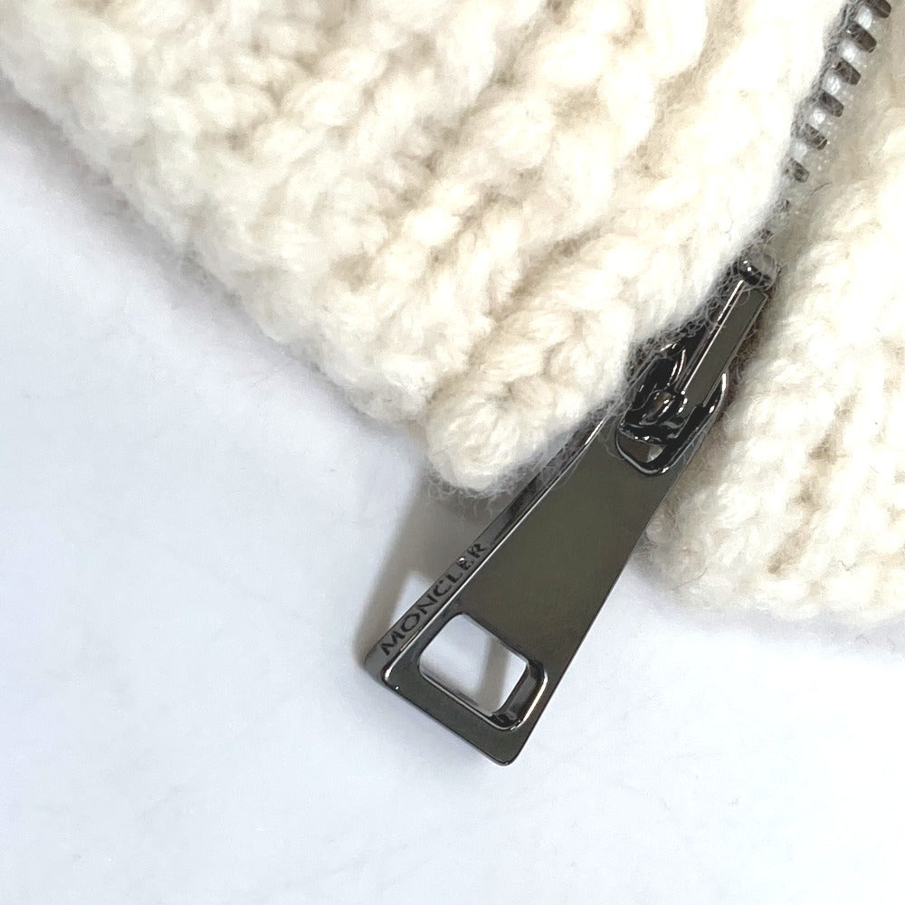 MONCLER Scarf Wool, Cashmere white Scarf Zip-up COLLO Women Used Authentic