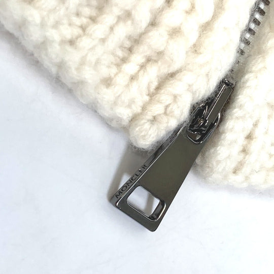 MONCLER Scarf Wool, Cashmere white Scarf Zip-up COLLO Women Used Authentic