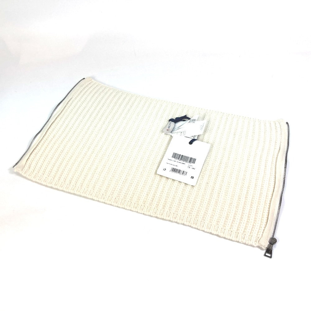MONCLER Scarf Wool, Cashmere white Scarf Zip-up COLLO Women Used Authentic