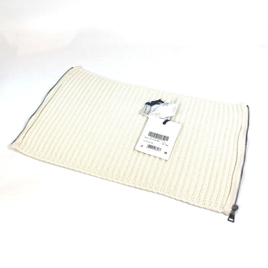 MONCLER Scarf Wool, Cashmere white Scarf Zip-up COLLO Women Used Authentic