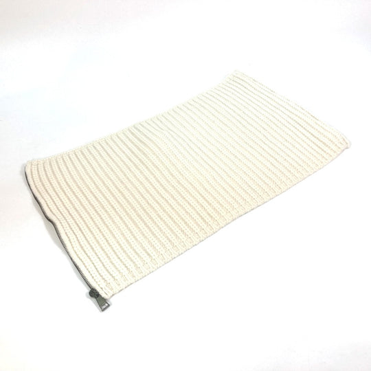 MONCLER Scarf Wool, Cashmere white Scarf Zip-up COLLO Women Used Authentic