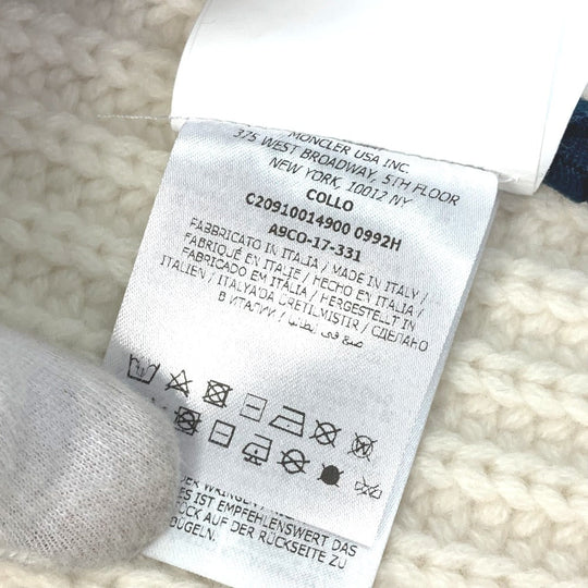 MONCLER Scarf Wool, Cashmere white Scarf Zip-up COLLO Women Used Authentic