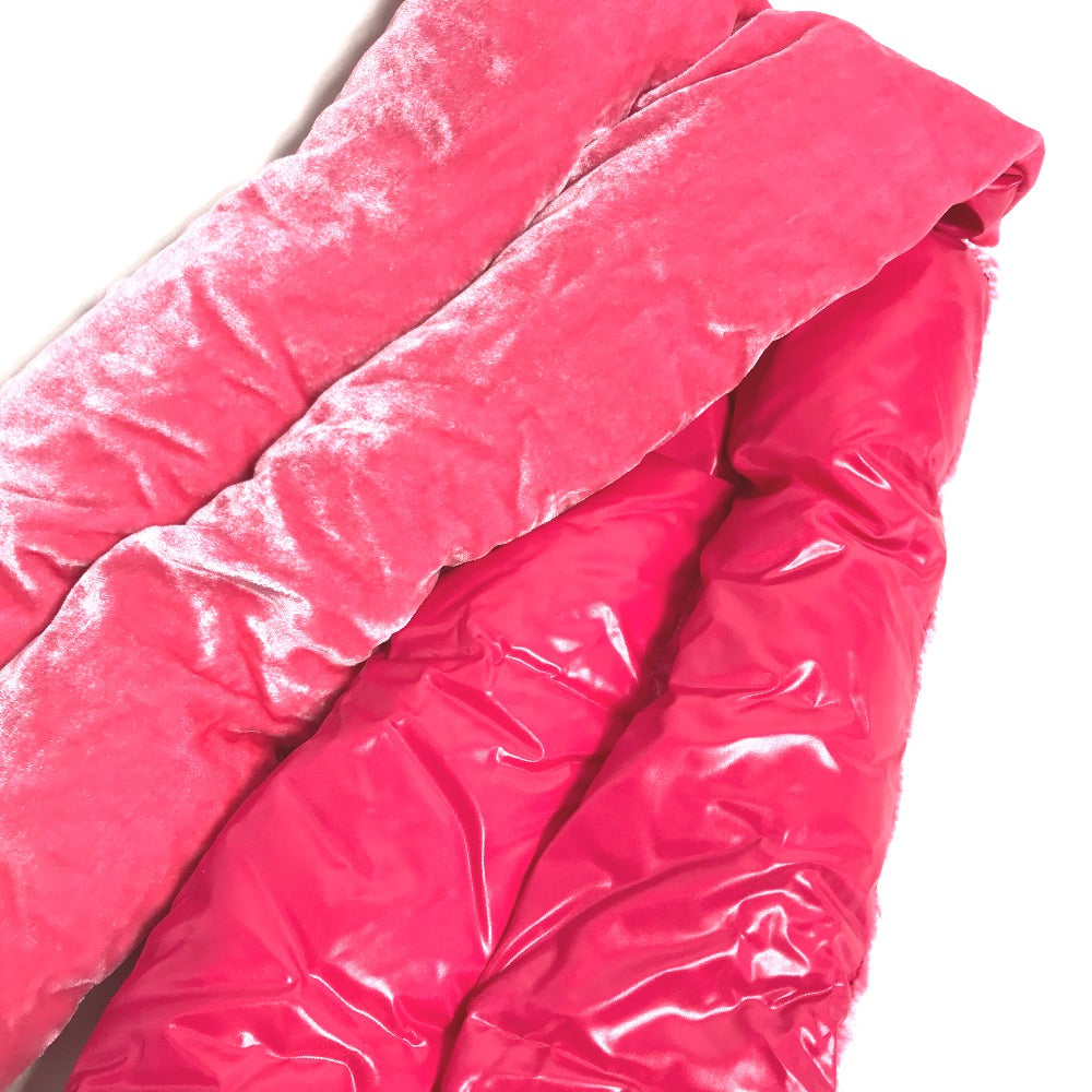 MONCLER Scarf Rayon, Silk pink Down Velour logo Women Used Authentic