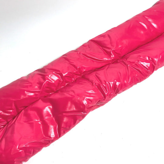 MONCLER Scarf Rayon, Silk pink Down Velour logo Women Used Authentic