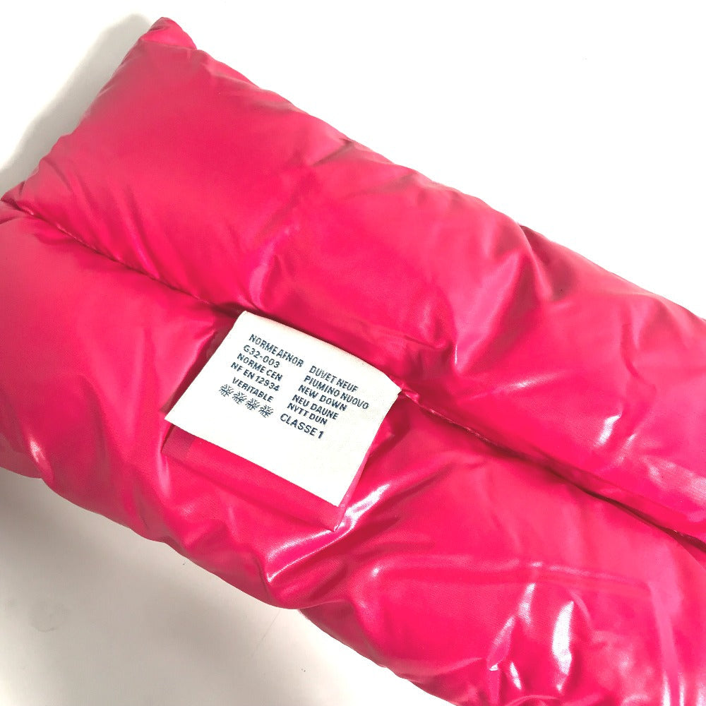 MONCLER Scarf Rayon, Silk pink Down Velour logo Women Used Authentic