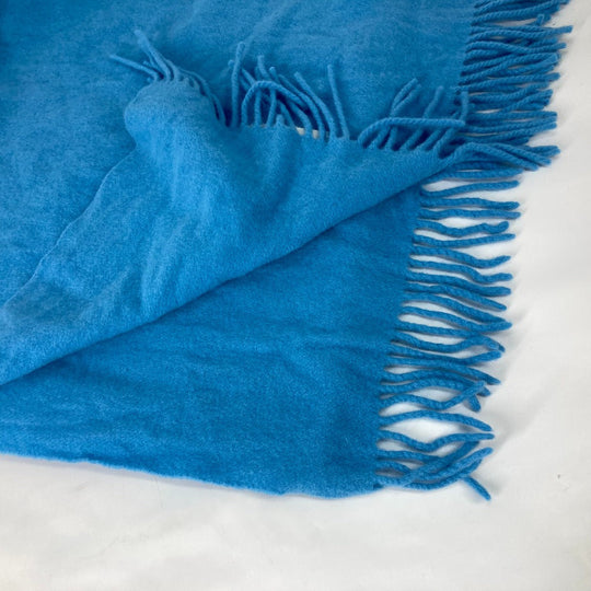 MONCLER Scarf wool blue down logo mens Used Authentic