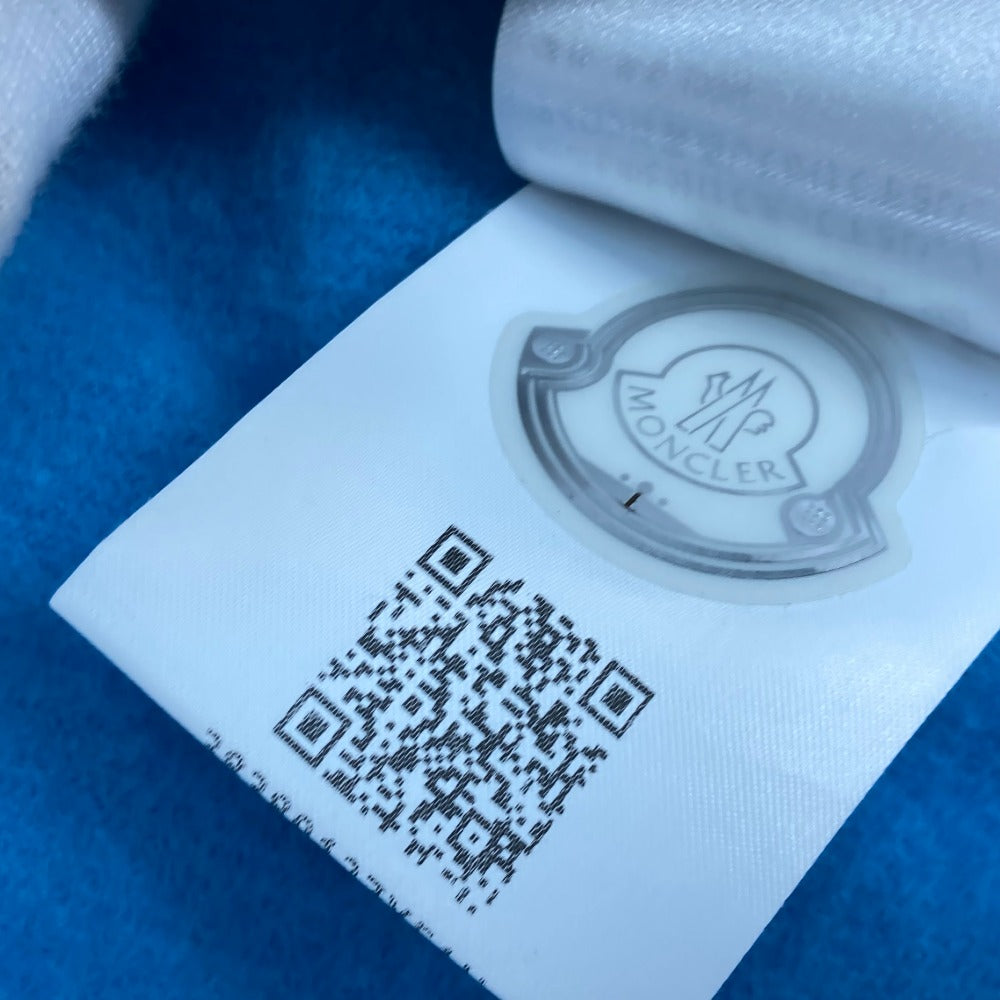 MONCLER Scarf wool blue down logo mens Used Authentic