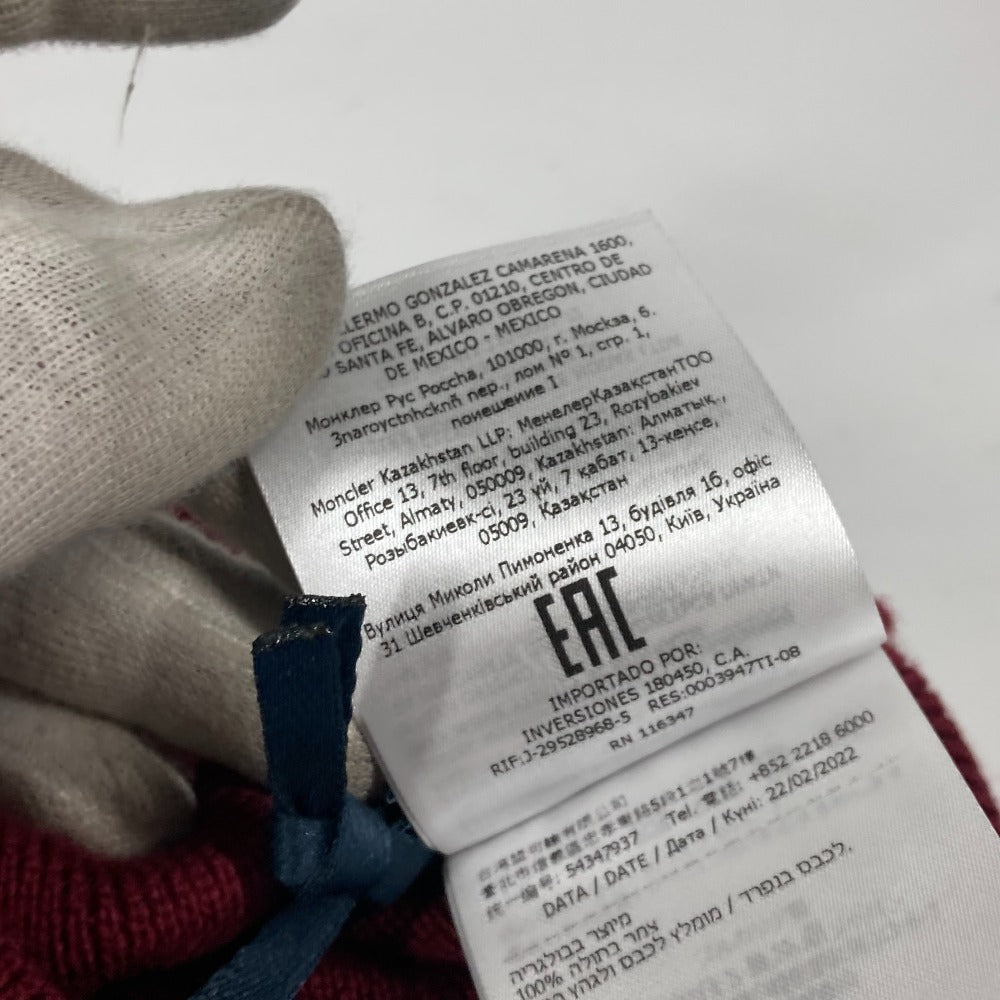 MONCLER Scarf wool wine-red Snood unisex(Unisex) Used Authentic