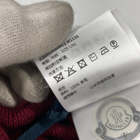 MONCLER Scarf wool wine-red Snood unisex(Unisex) Used Authentic