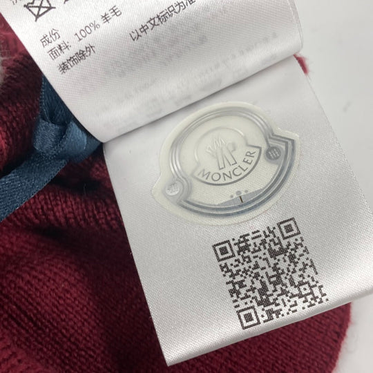 MONCLER Scarf wool wine-red Snood unisex(Unisex) Used Authentic