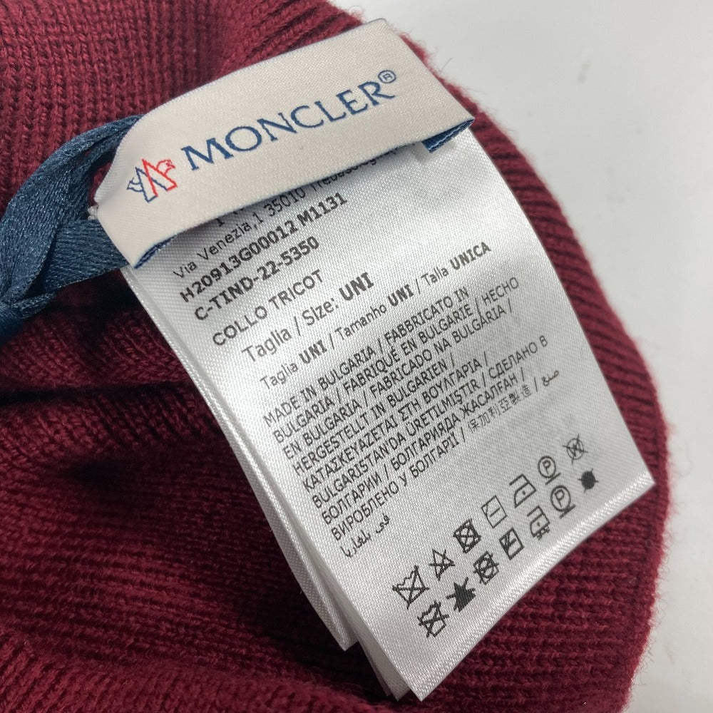 MONCLER Scarf wool wine-red Snood unisex(Unisex) Used Authentic