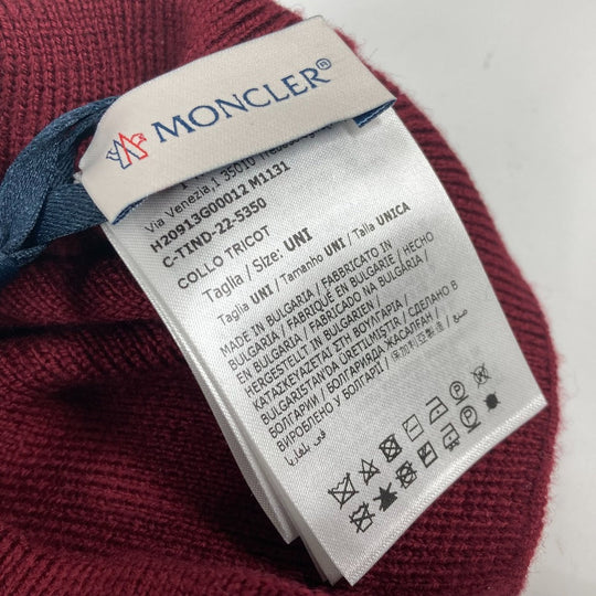 MONCLER Scarf wool wine-red Snood unisex(Unisex) Used Authentic