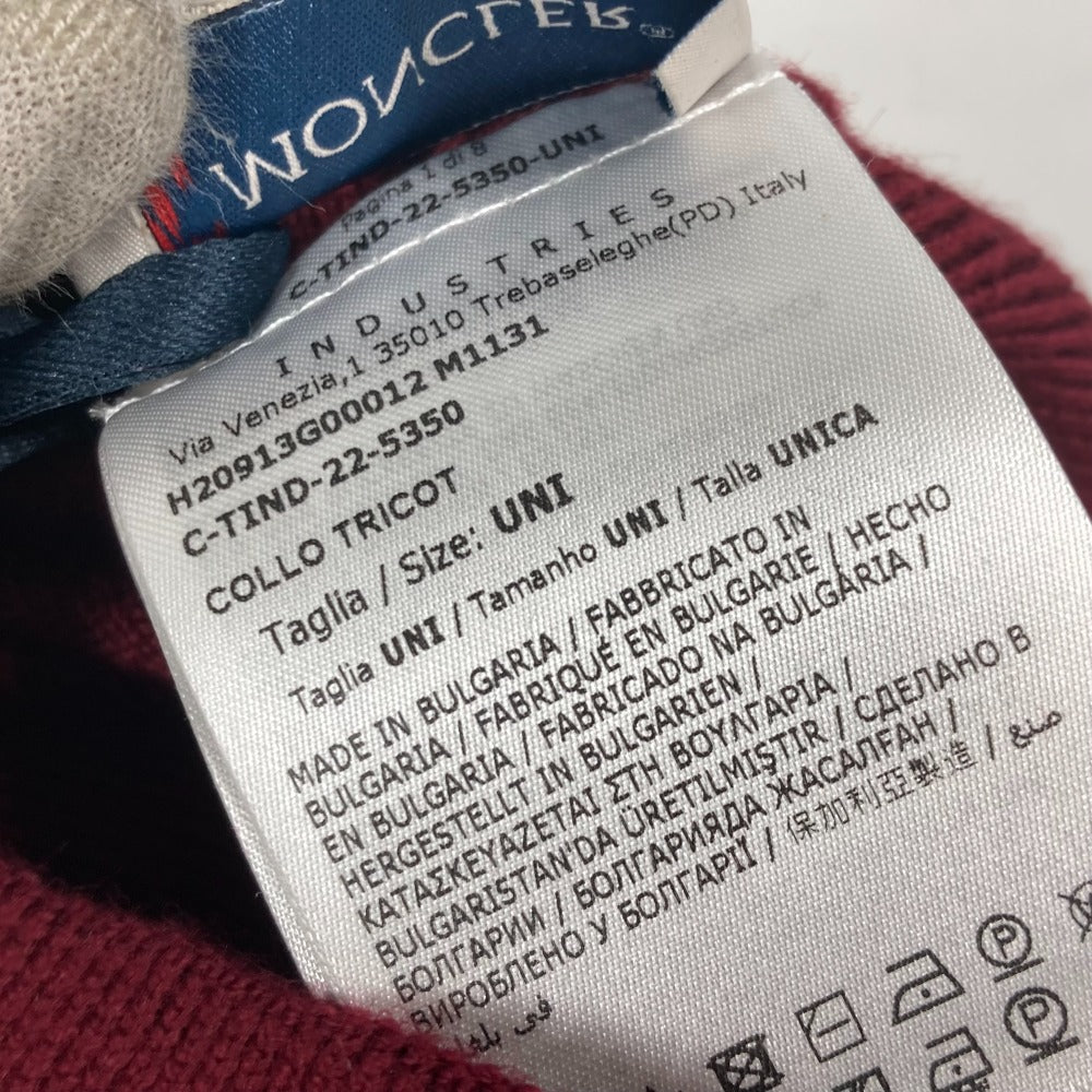 MONCLER Scarf wool wine-red Snood unisex(Unisex) Used Authentic