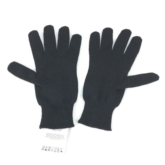 MONCLER Glove Wool, Polyester black logo Women Used Authentic