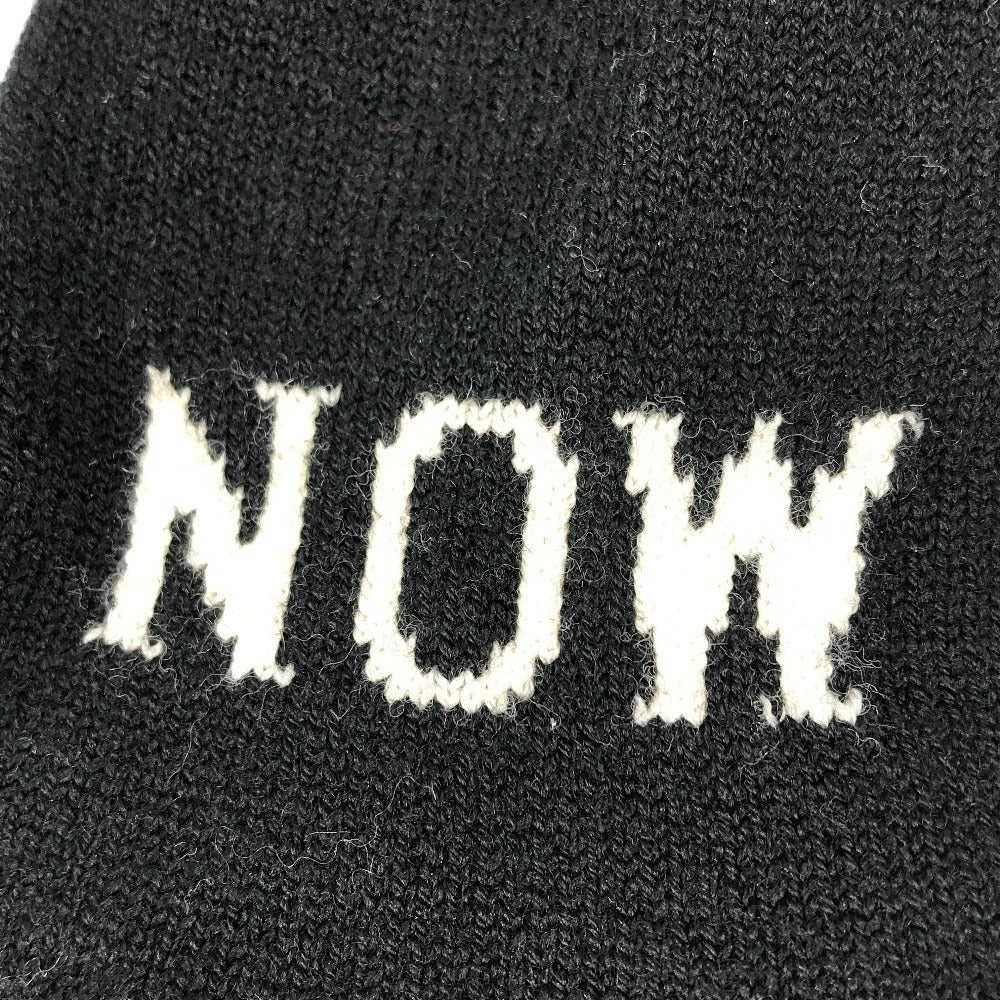 MONCLER Glove Wool, Polyester black logo Women Used Authentic