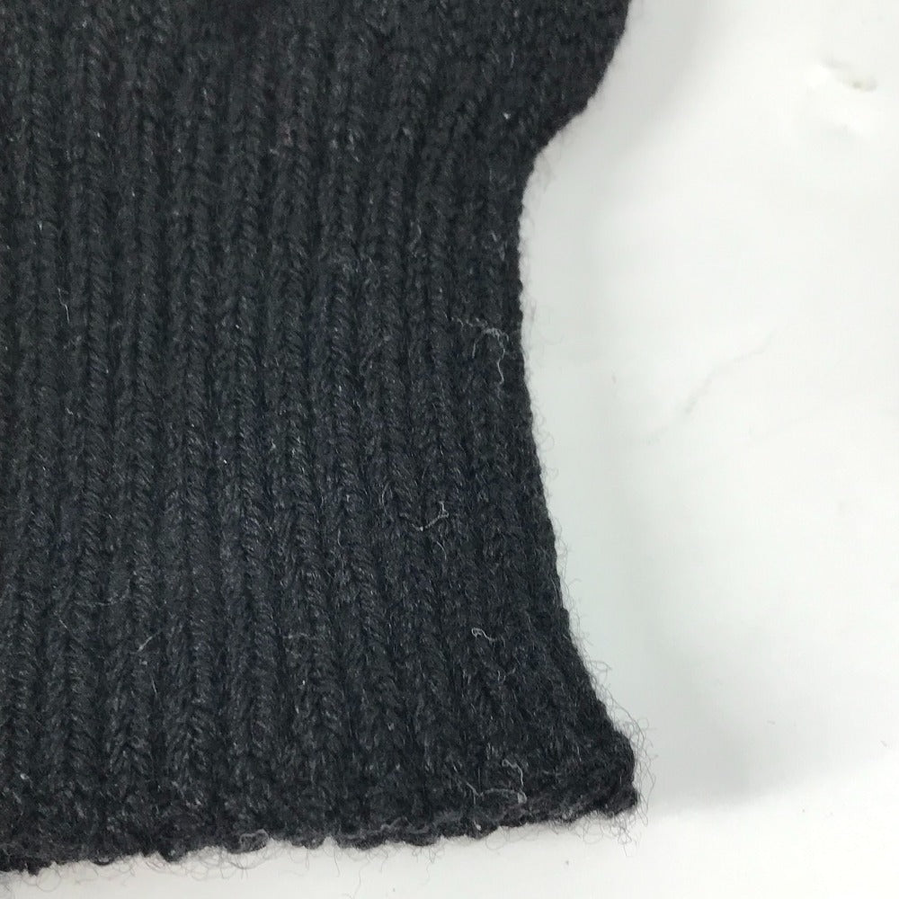 MONCLER Glove Wool, Polyester black logo Women Used Authentic