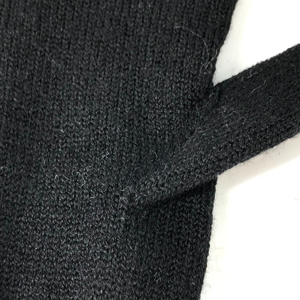 MONCLER Glove Wool, Polyester black logo Women Used Authentic
