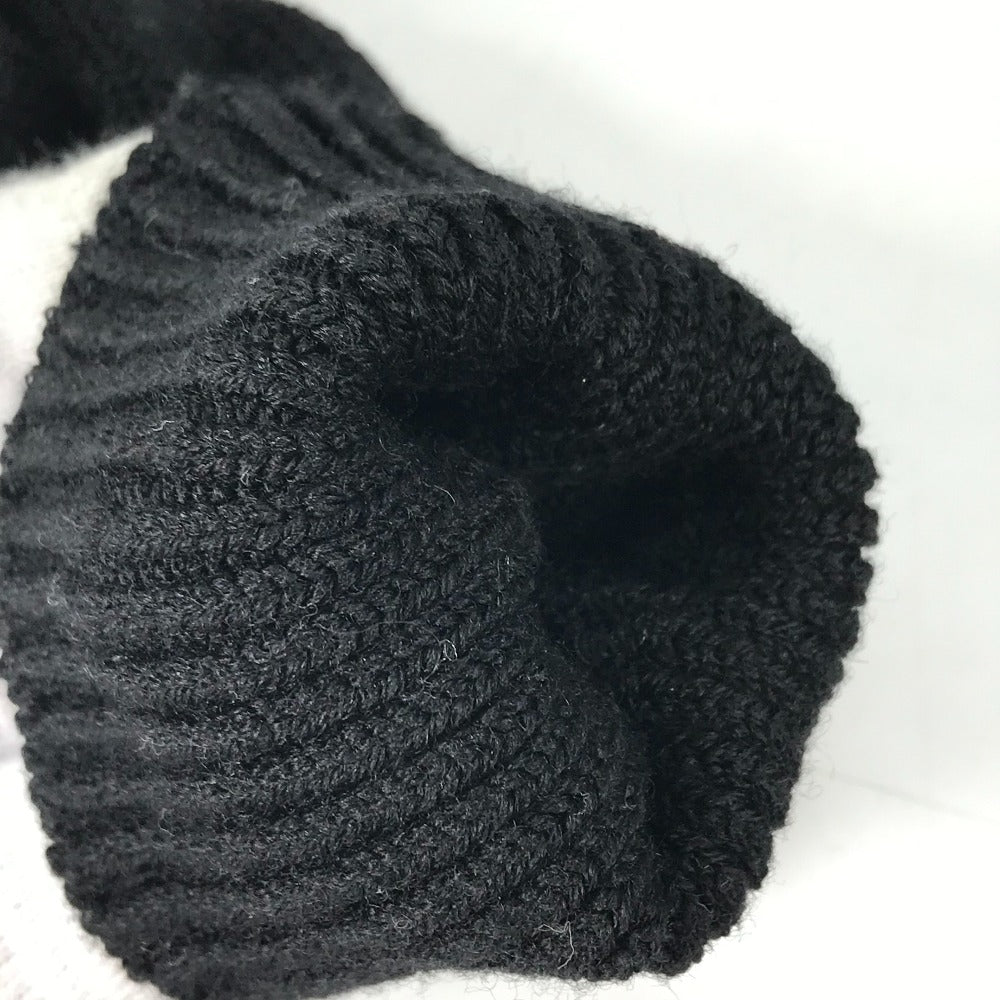 MONCLER Glove Wool, Polyester black logo Women Used Authentic