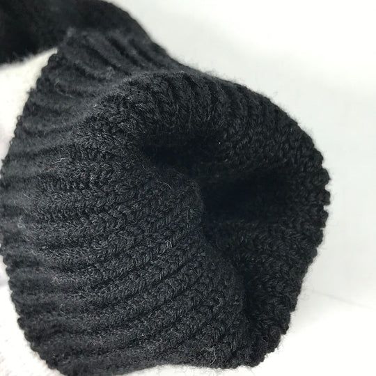 MONCLER Glove Wool, Polyester black logo Women Used Authentic