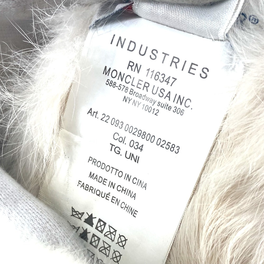MONCLER Earmuff Nylon, Fur white Earmuff Women Used Authentic