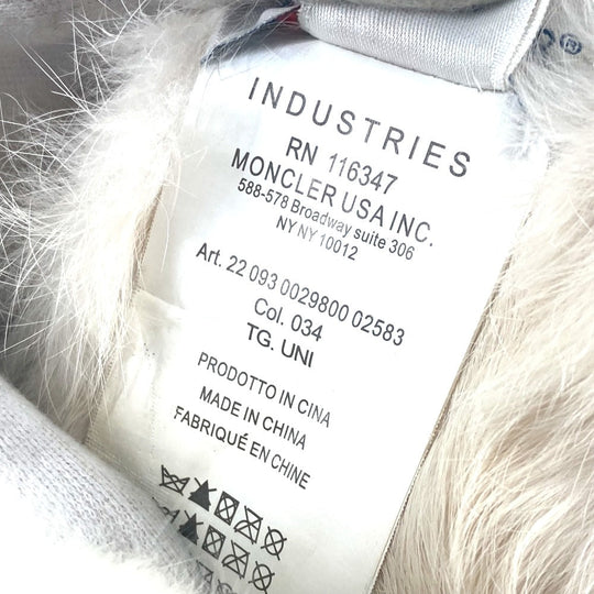 MONCLER Earmuff Nylon, Fur white Earmuff Women Used Authentic