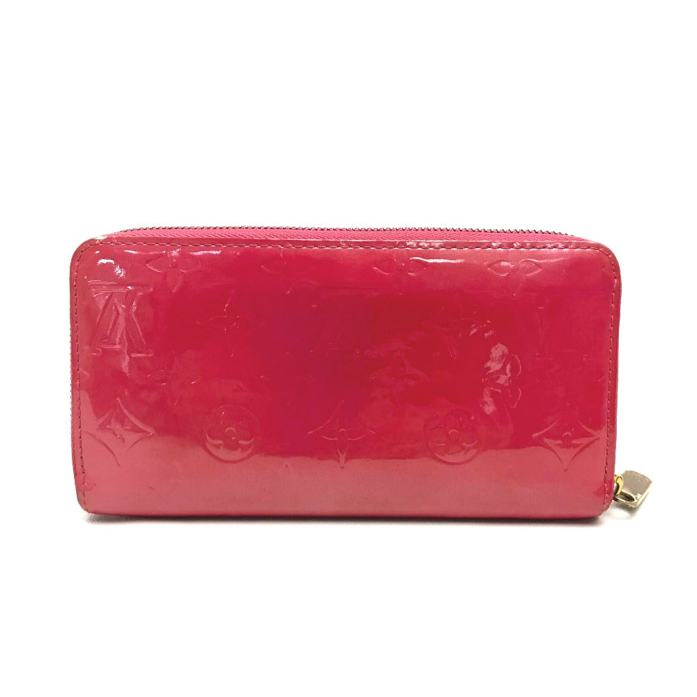 LOUIS VUITTON Long Wallet Purse M9147F Patent leather pink Monogram Vernis Zip Around long wallet Women Used Authentic