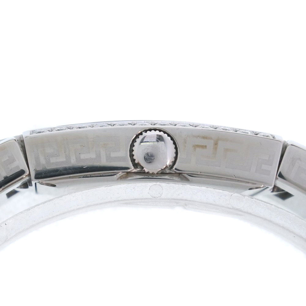 VERSACE Watches Quartz CSQ99 Stainless Steel Silver Bangle watch Diamond Bezel black dial