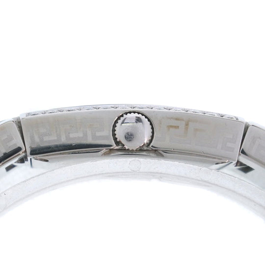 VERSACE Watches Quartz CSQ99 Stainless Steel Silver Bangle watch Diamond Bezel black dial