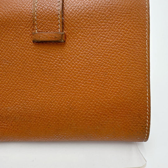 HERMES Bifold Wallet Epsom Brown Folded wallet SVMetal BEAN Compact Women(Unisex) Used Authentic
