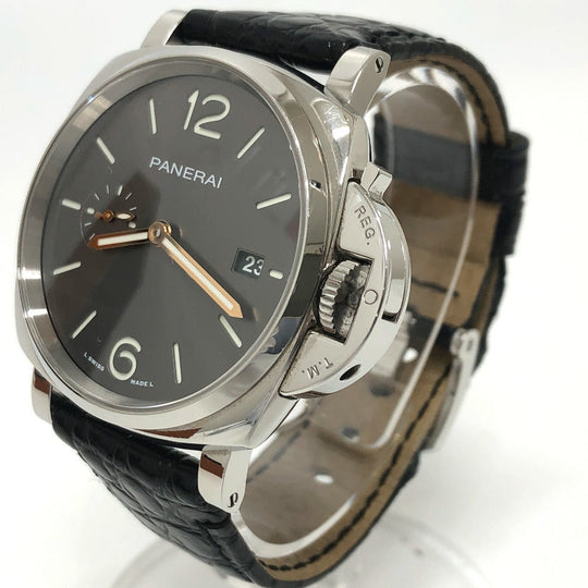 PANERAI Watches Mechanical Automatic PAM01250 Stainless Steel Silver Luminor Due black dial