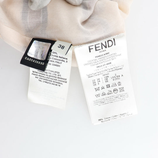 FENDI one piece FD9622 A38D Polyester, Polyurethane beige Cocktail dress Women 36 Used Authentic