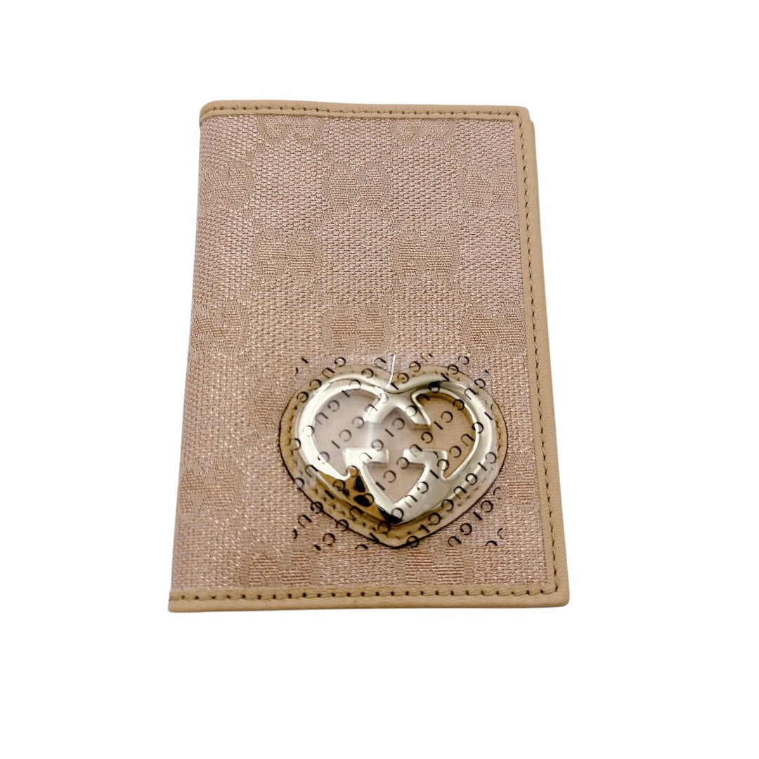 GUCCI name card holder 251848 canvas beige name card holder WG Canvas Women Used Authentic