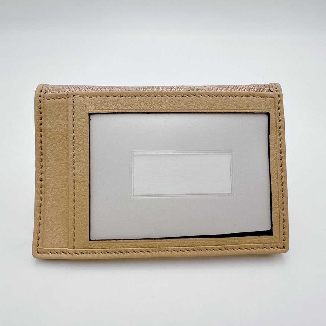 GUCCI name card holder 251848 canvas beige name card holder WG Canvas Women Used Authentic