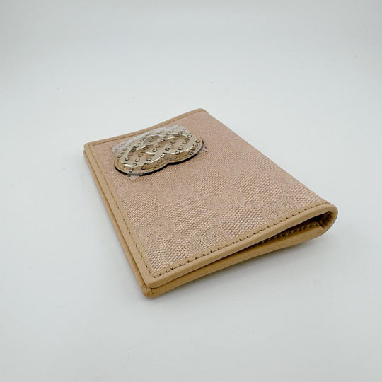 GUCCI name card holder 251848 canvas beige name card holder WG Canvas Women Used Authentic