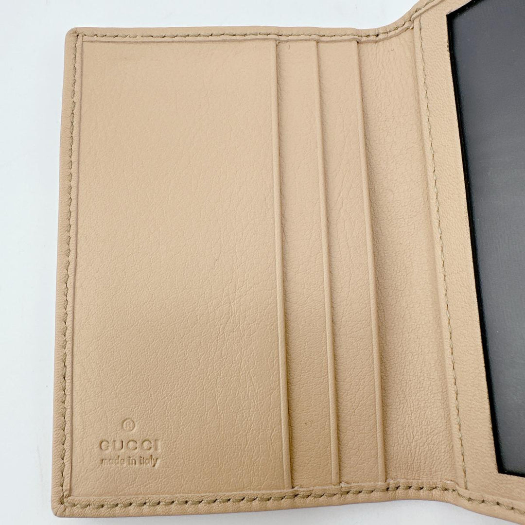 GUCCI name card holder 251848 canvas beige name card holder WG Canvas Women Used Authentic