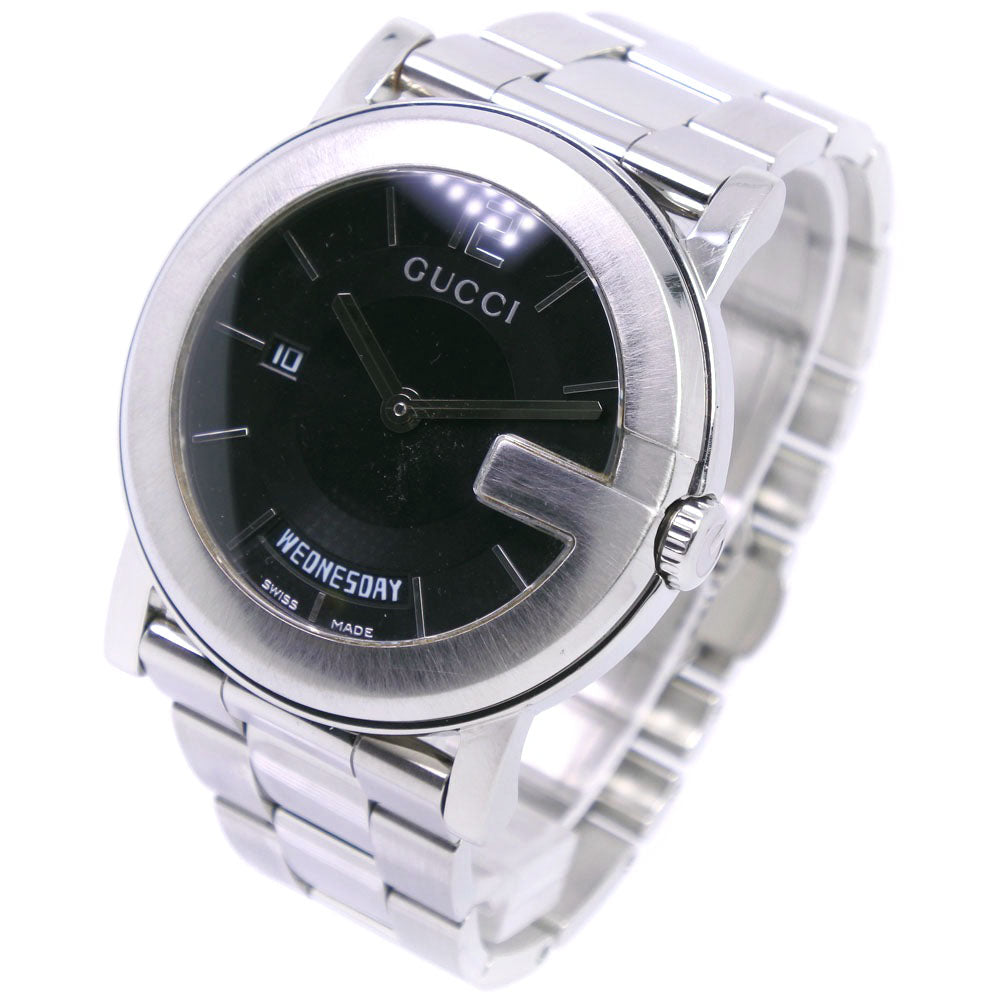 GUCCI Watches Quartz 101M Stainless Steel black Day date G Chrono Collection black dial unisex(Unisex) Used Authentic