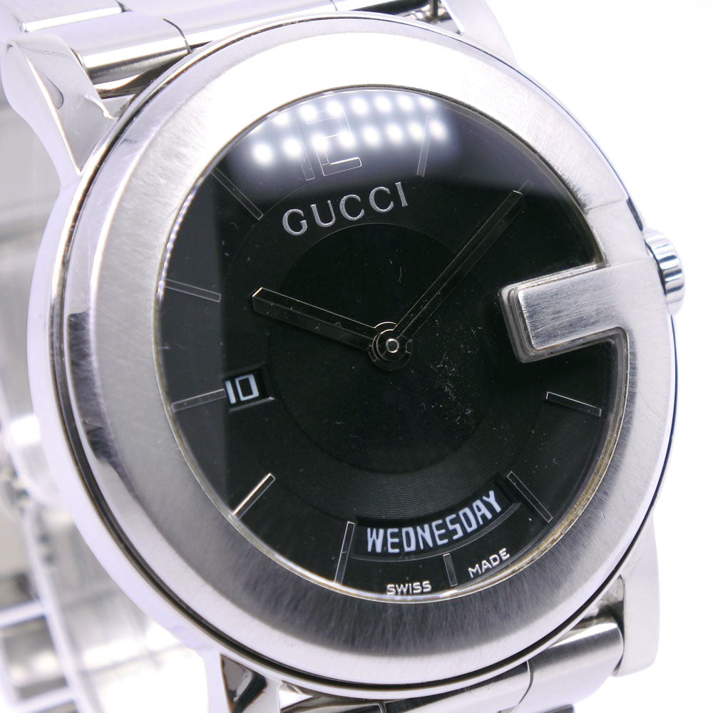 GUCCI Watches Quartz 101M Stainless Steel black Day date G Chrono Collection black dial unisex(Unisex) Used Authentic