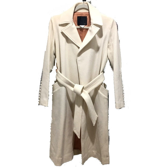 DOUBLE STANDARD CLOTHING coat Wool, Cupra Ivory sov wool Women Used Authentic