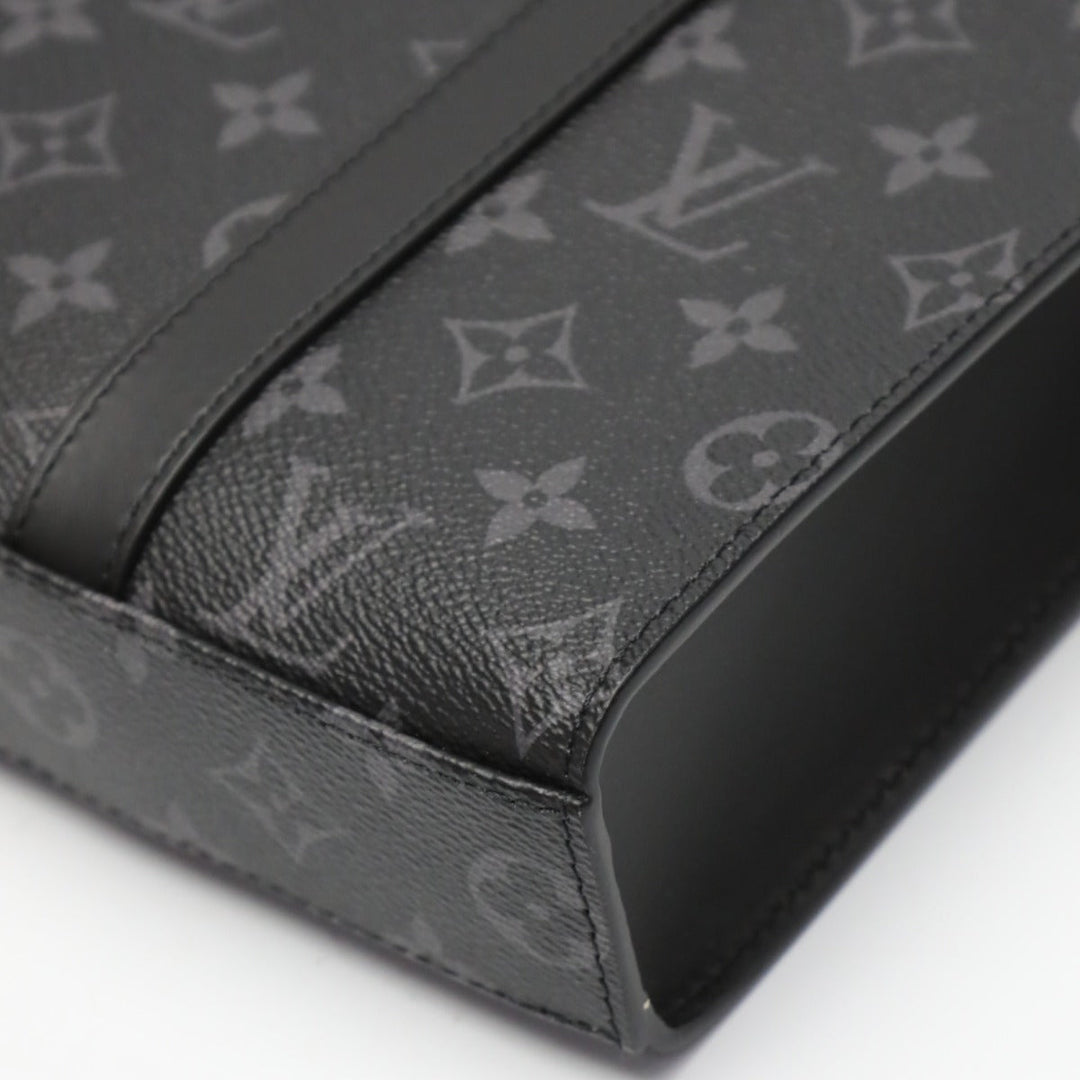 LOUIS VUITTON Tote Bag M46456 Monogram canvas black 2WAY bag Monogram Eclipse Sac Plat cloth mens Used Authentic