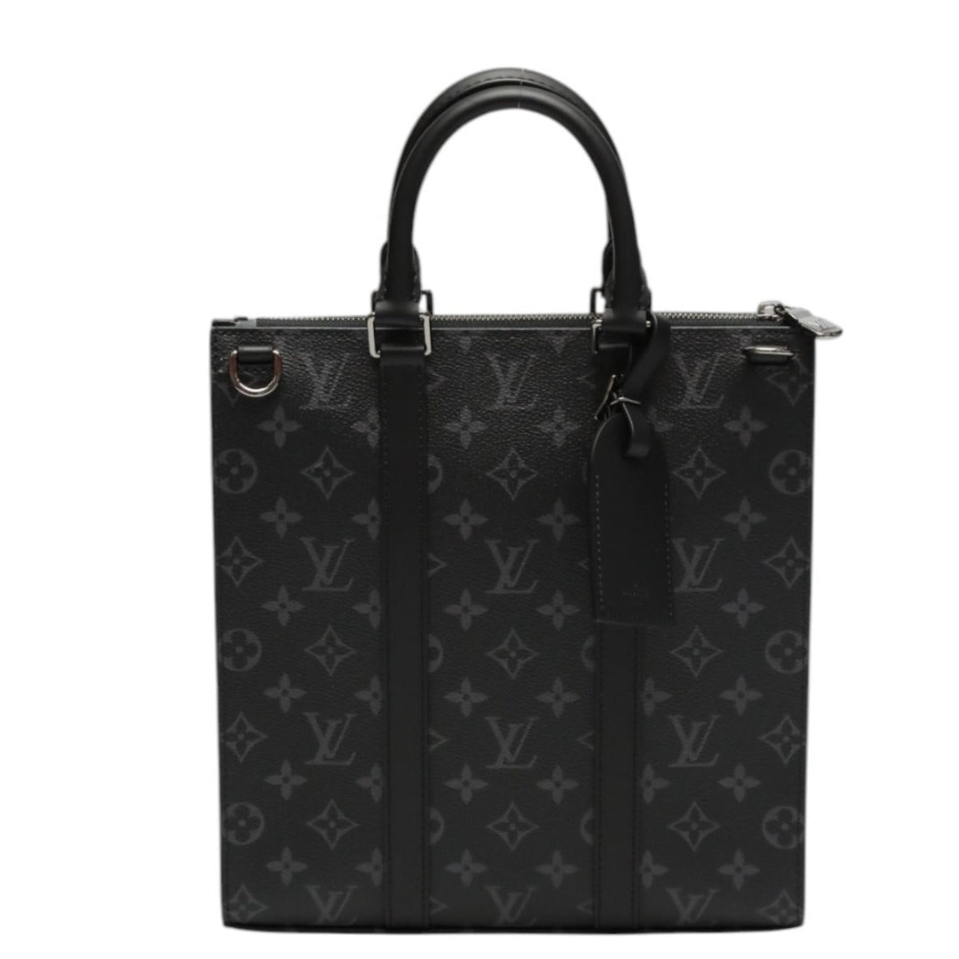 LOUIS VUITTON Tote Bag M46456 Monogram canvas black 2WAY bag Monogram Eclipse Sac Plat cloth mens Used Authentic
