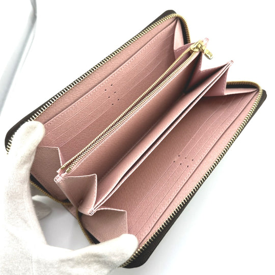 LOUIS VUITTON Long Wallet Purse M41894 Monogram canvas Rose valerine zipper long wallet Monogram Zippy wallet Women Used Authentic
