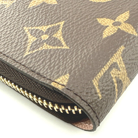 LOUIS VUITTON Long Wallet Purse M41894 Monogram canvas Rose valerine zipper long wallet Monogram Zippy wallet Women Used Authentic