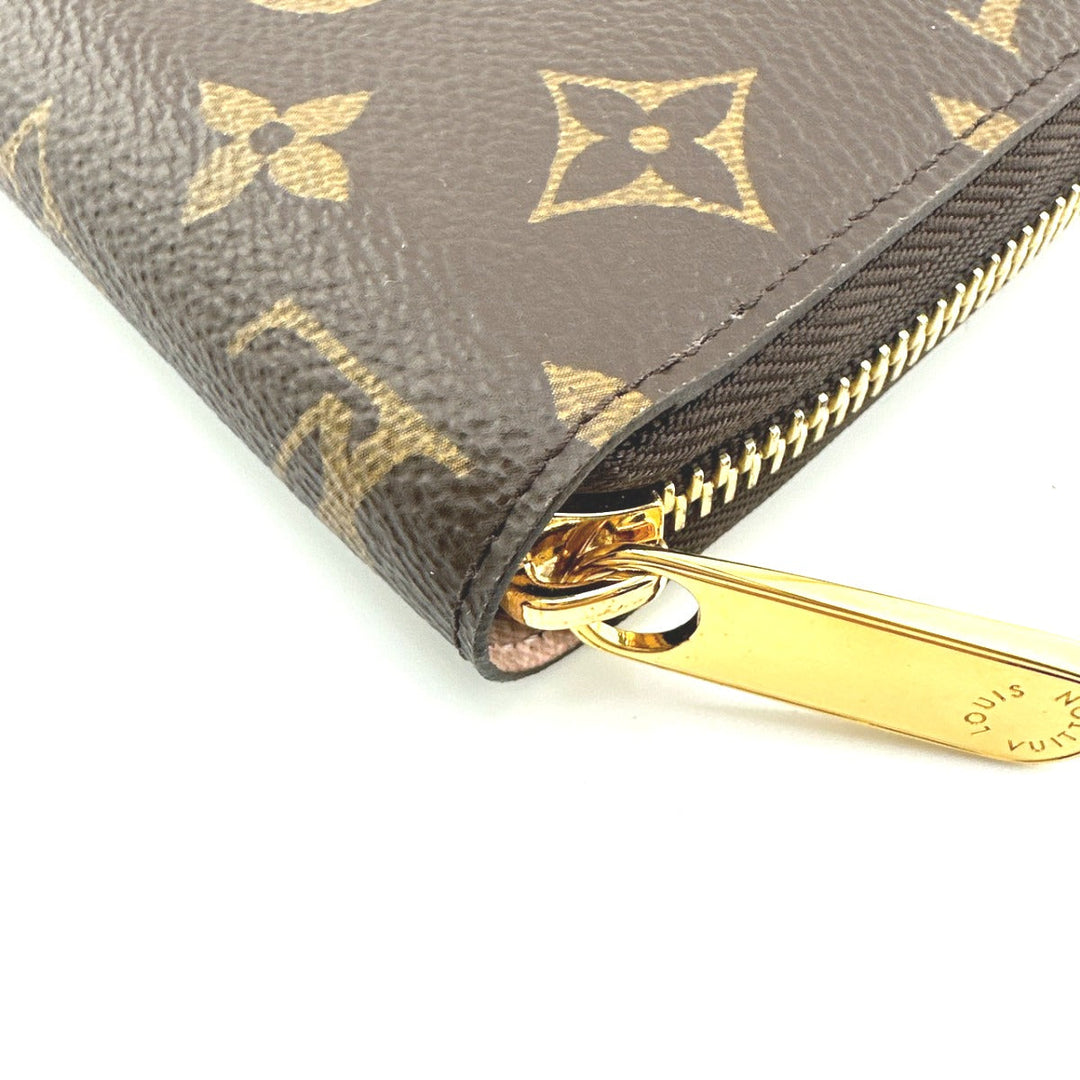 LOUIS VUITTON Long Wallet Purse M41894 Monogram canvas Rose valerine zipper long wallet Monogram Zippy wallet Women Used Authentic